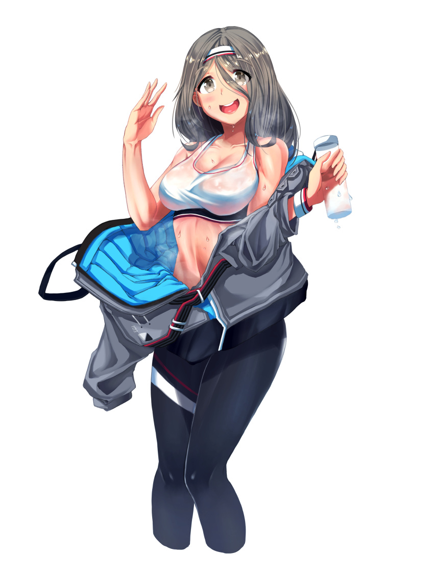 1girl, absurdres, blonde_hair, bottle, breasts, girls_frontline, highres, jacket_on_shoulders