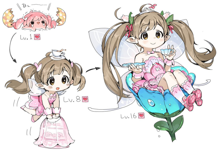 1girl, ahoge, bangs, blush, bow, bowtie, brown_eyes, chibi