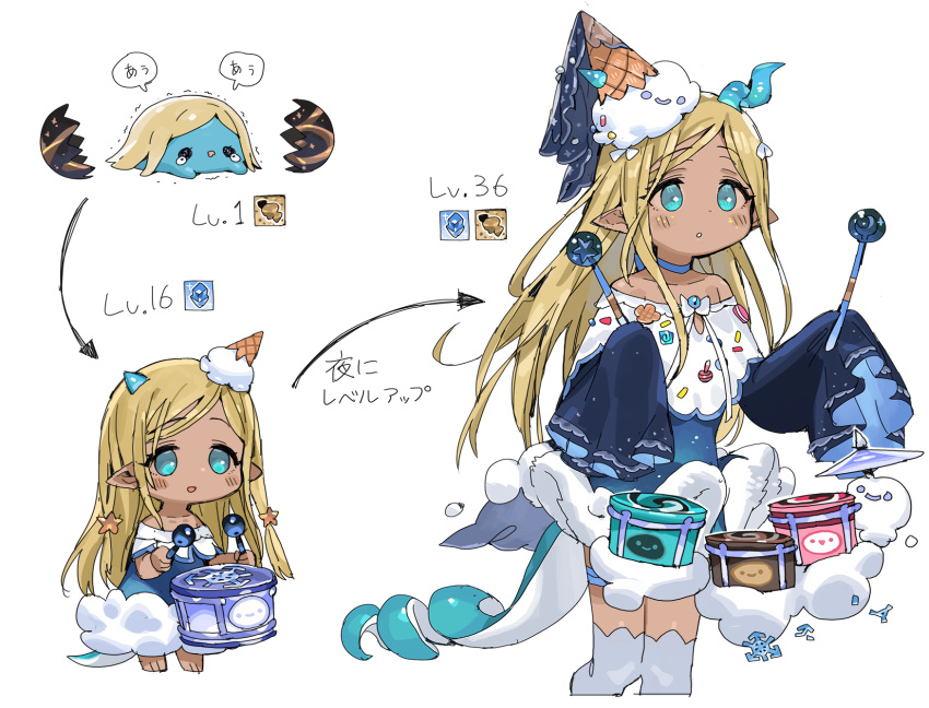 1girl, :d, blonde_hair, blue_eyes, blush, chibi, choker, cropped_legs