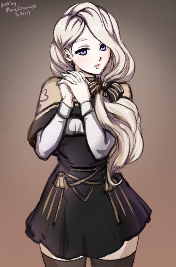1girl, artist_name, blonde_hair, blue_eyes, dated, fire_emblem, fire_emblem:_three_houses, gradient