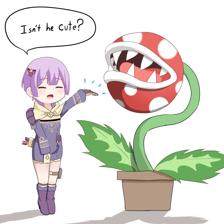 1girl, 1other, :d, ^_^, arm_up, arrow, bangs, bernadetta_von_varley