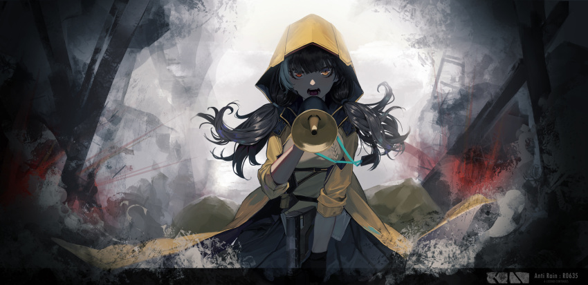 1girl, black_hair, da_(dsasd751), english_text, girls_frontline, heterochromia, highres, hood