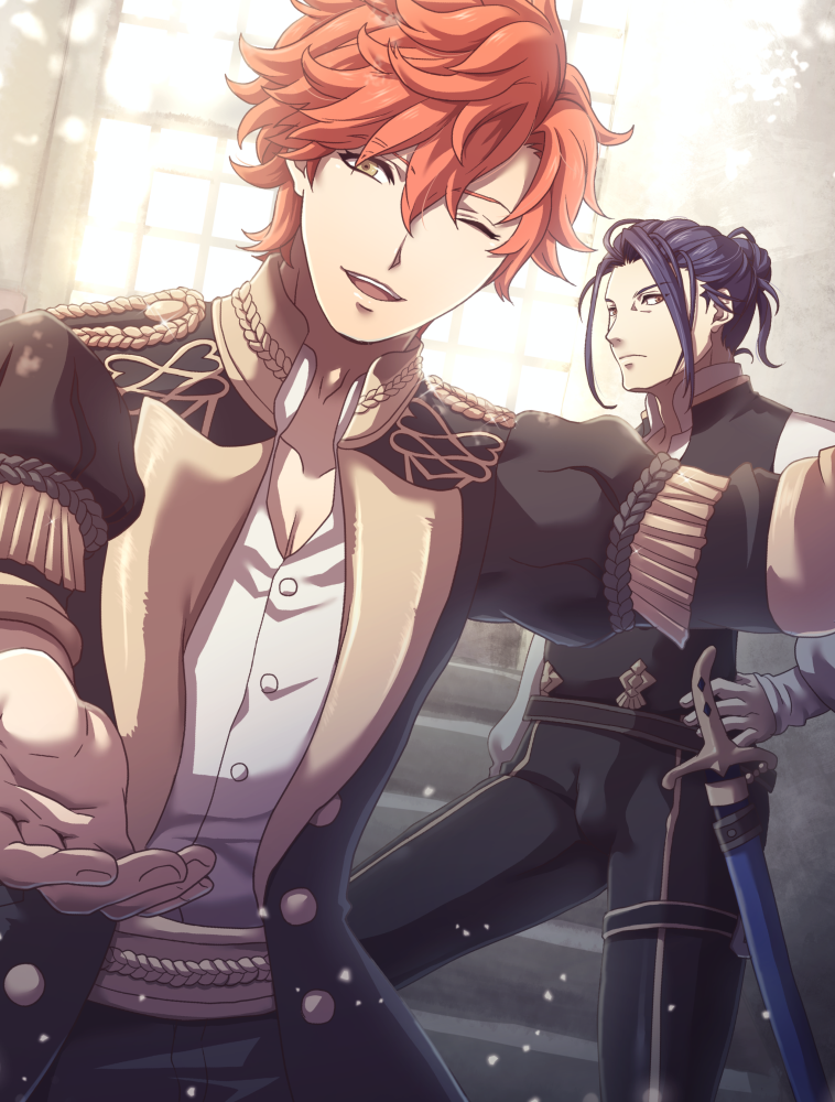 2boys, black_hair, felix_hugo_fraldarius, fire_emblem, fire_emblem:_three_houses, hair_bun, lilly0723euro, male_focus