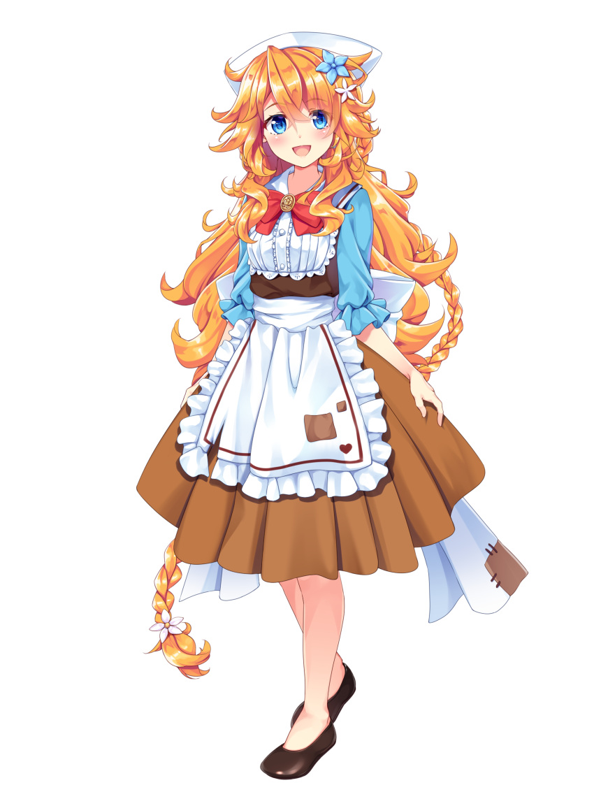 1girl, absurdres, bangs, black_footwear, blue_eyes, blue_shirt, blush, bow