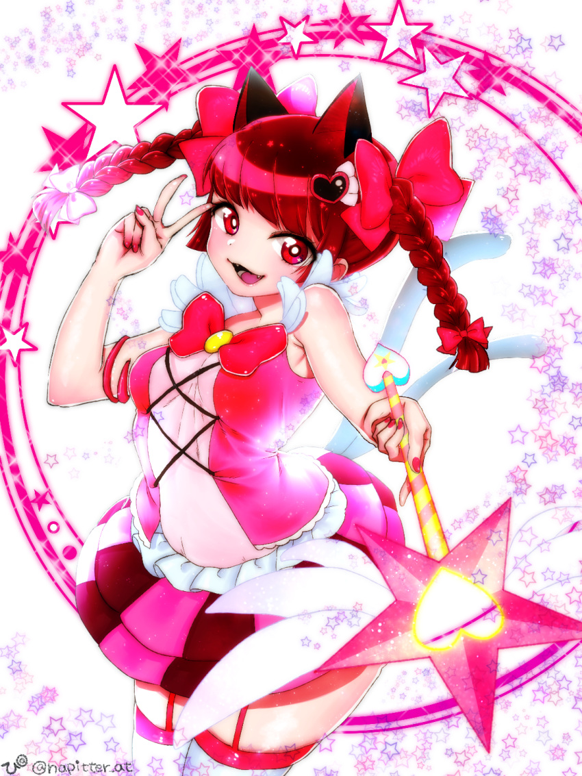 1girl, :3, :d, alternate_costume, animal_ears, bangs, bare_shoulders, bow