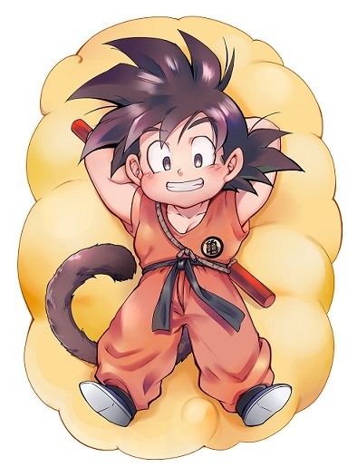 1boy, arms_behind_head, ayo_(isy8800), black_eyes, black_hair, dougi, dragon_ball, dragon_ball_(classic)