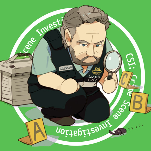 chibi, csi, csi_las_vegas, gil_grissom, lowres, magnifying_glass, nemurism
