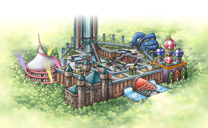 annotated, battle_frontier_(pokemon), battle_tower_(pokemon), building, castle, day, flag, forest
