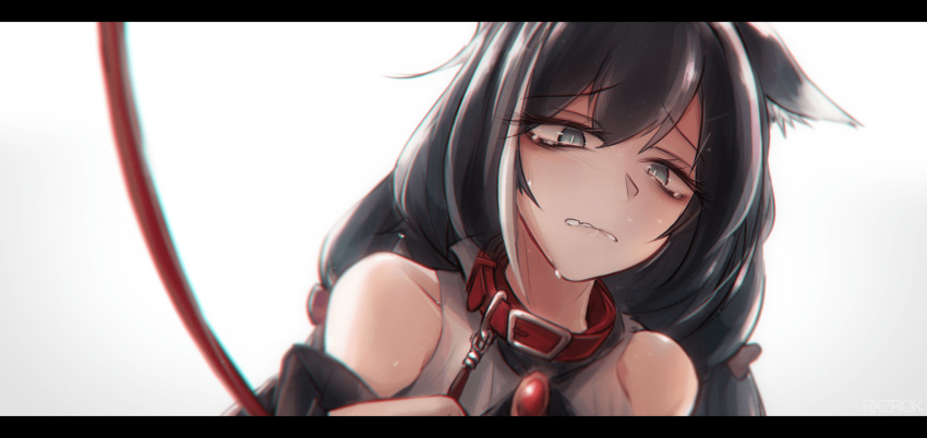 1girl, animal_ears, black_hair, blue_eyes, crying, frown, highres, kyaru_(princess_connect)