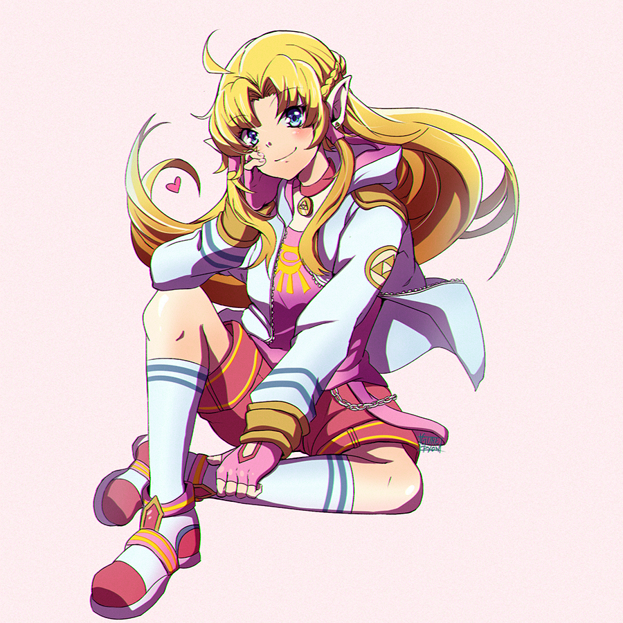 1girl, ahoge, alternate_costume, bangs, blonde_hair, blush, braid, breasts