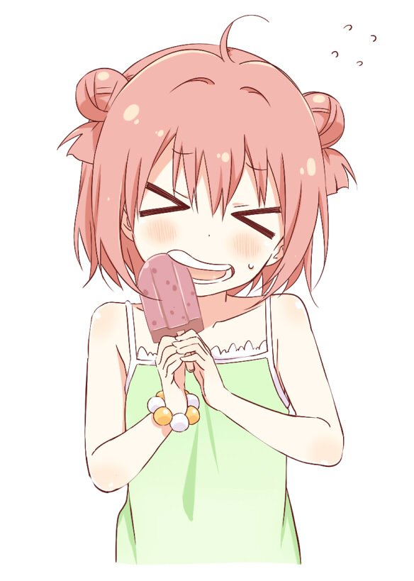 >_<, 1girl, akaza_akari, bare_shoulders, biting, blush, bracelt, camisole