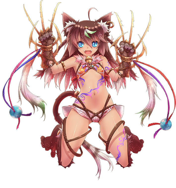 1girl, :d, animal_ears, armlet, bell, blue_eyes, bra, braid