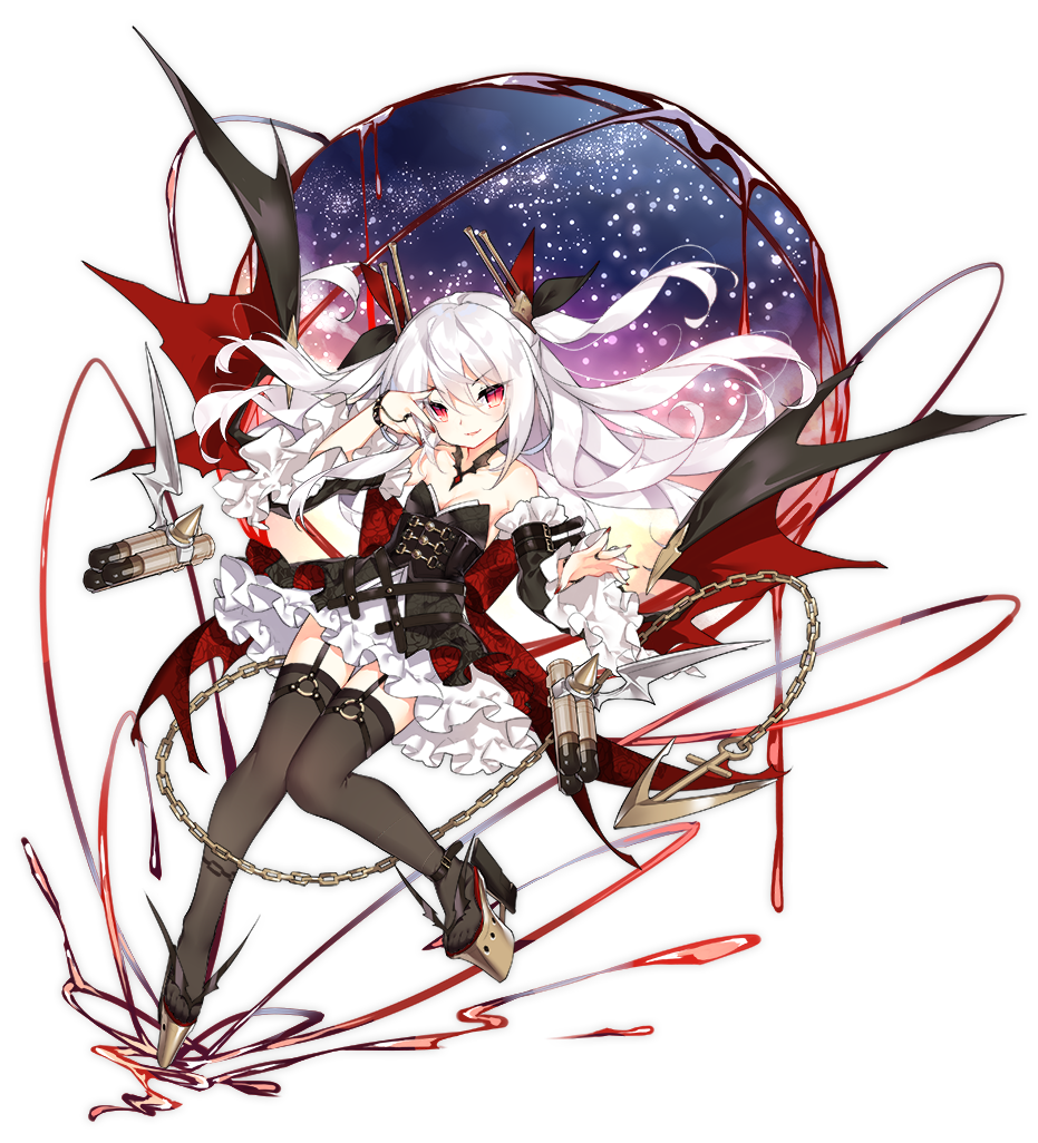 1girl, alternate_costume, anchor, azur_lane, bangs, bare_shoulders, bat_wings, blush
