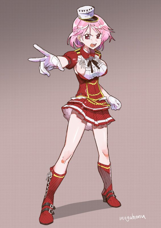 1girl, armpits, artist_name, boots, breasts, giuseppe_garibaldi_(kantai_collection), gloves, gradient