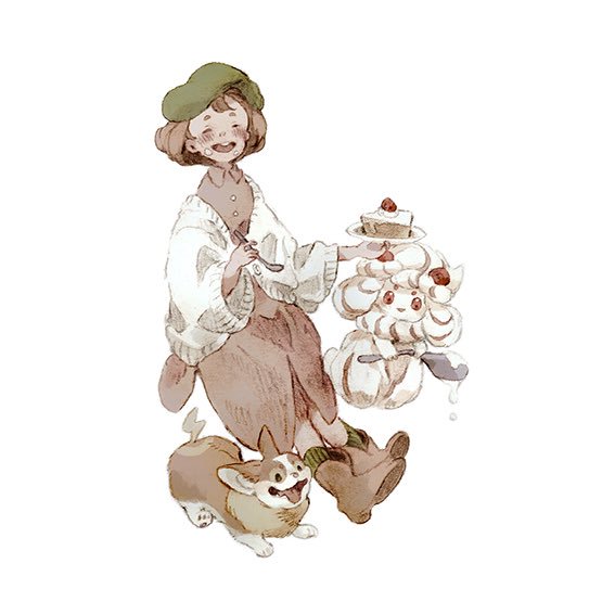 1girl, alcremie, beanie, blush, boots, cake, closed_eyes, female_protagonist_(pokemon_swsh)