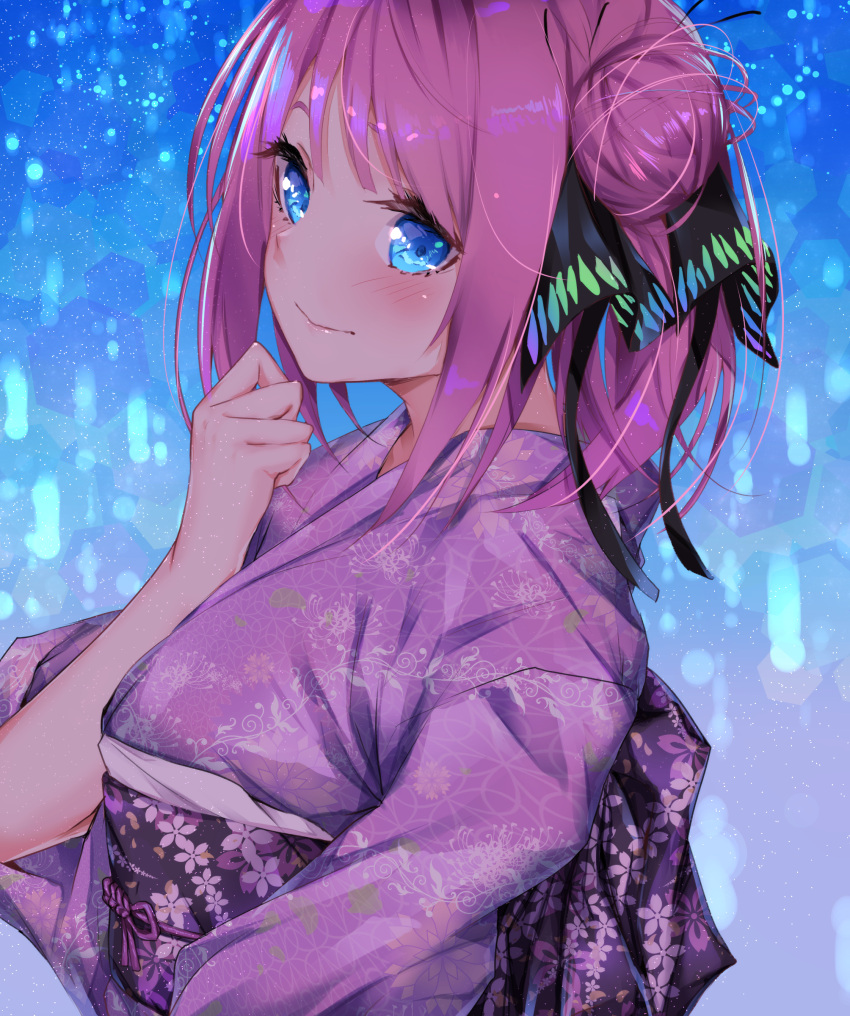 1girl, absurdres, alternate_costume, bangs, black_ribbon, blue_eyes, blunt_bangs, blush