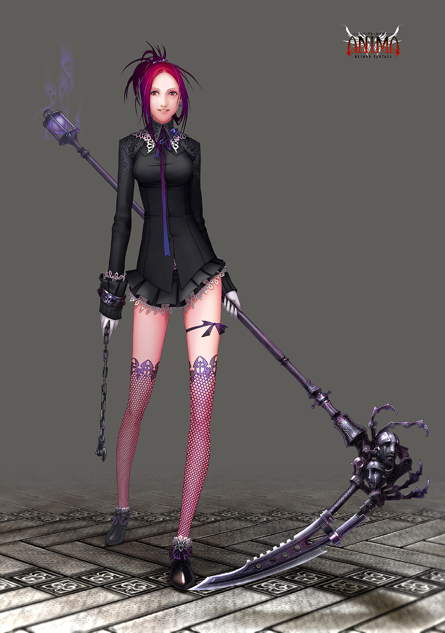 anima_beyond_fantasy, chain, chains, gloves, highres, mole, rayne_(anima), red_hair