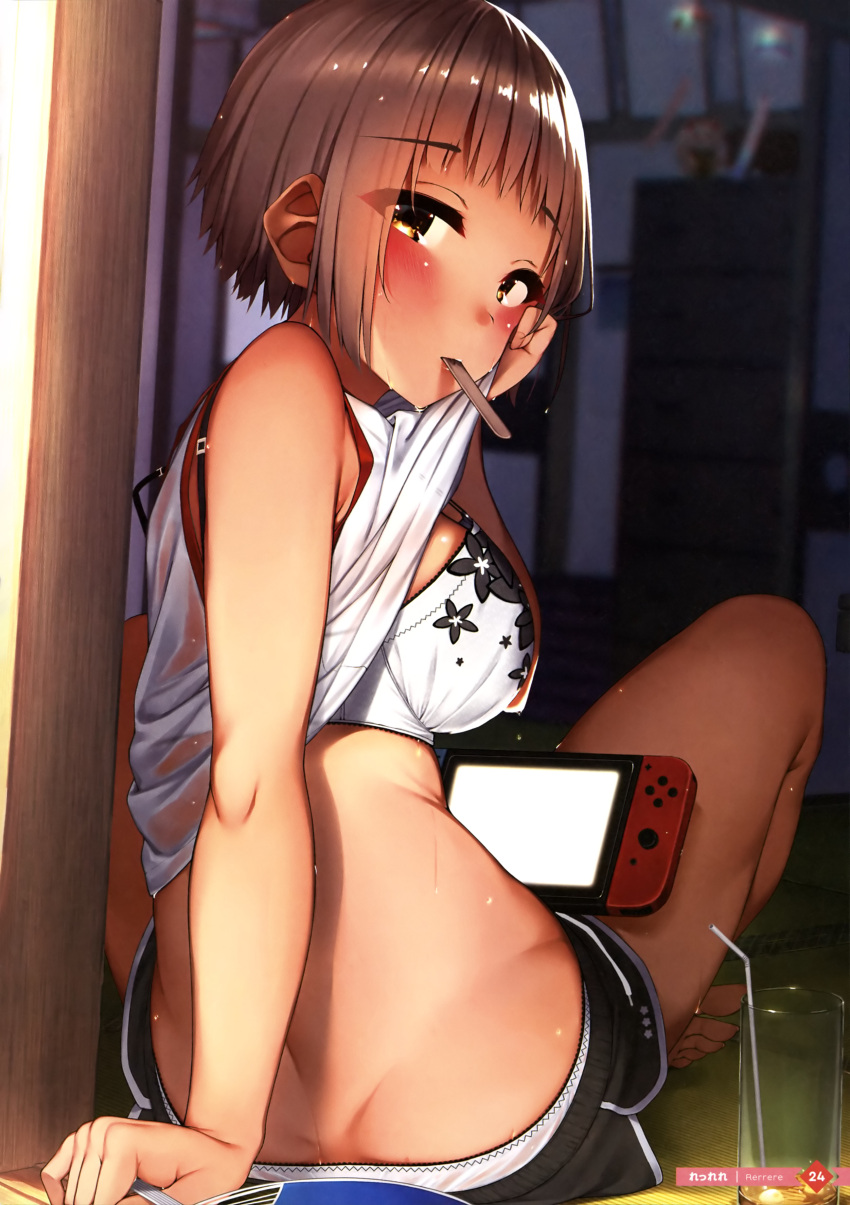 1girl, absurdres, ass, back, bangs, bare_back, bare_shoulders, barefoot