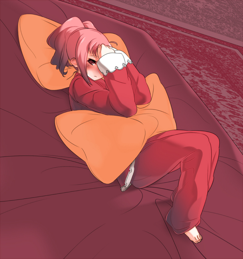 bad_id, code_geass, kokono, pajamas, pillow, pillows, pink_eyes, pink_hair