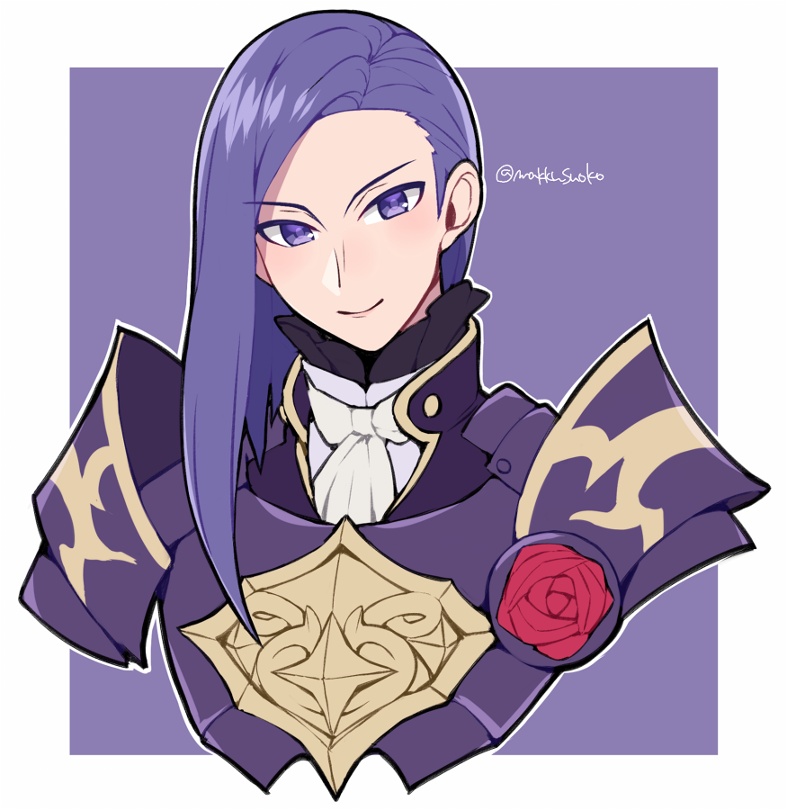 1boy, armor, artist_name, do_m_kaeru, fire_emblem, fire_emblem:_three_houses, flower, long_hair