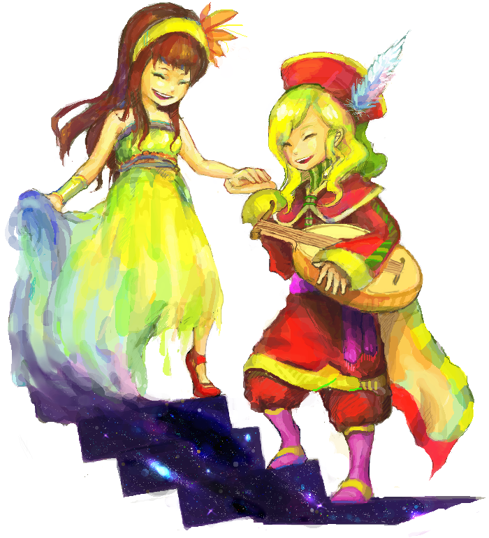 anna_(ff4), blonde_hair, brown_hair, dress, final_fantasy, final_fantasy_iv, gilbart_chris_von_muir, headband