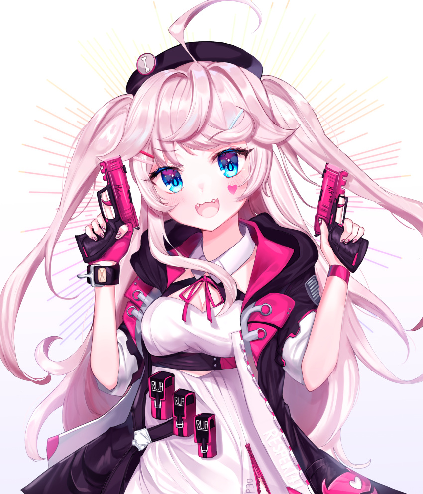 1girl, absurdres, bangs, black_headwear, black_jacket, blue_eyes, blush, breasts