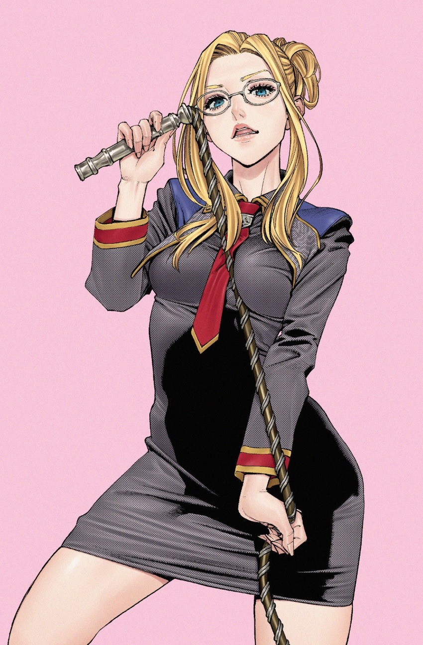 1girl, alternate_costume, between_breasts, blonde_hair, blue_eyes, breasts, eyelashes, final_fantasy