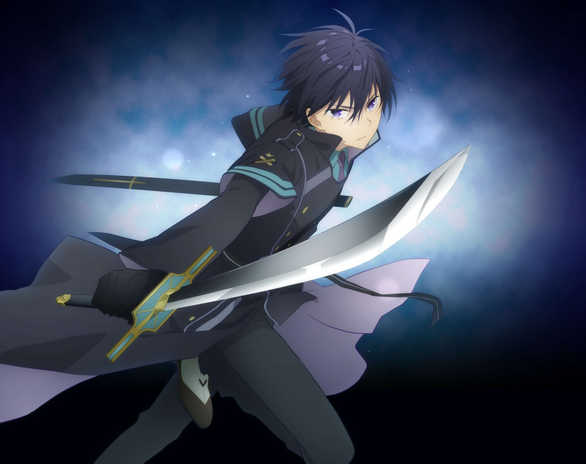 1boy, absurdres, assassins_pride, black_hair, highres, kufa_vaspir, official_art, sword