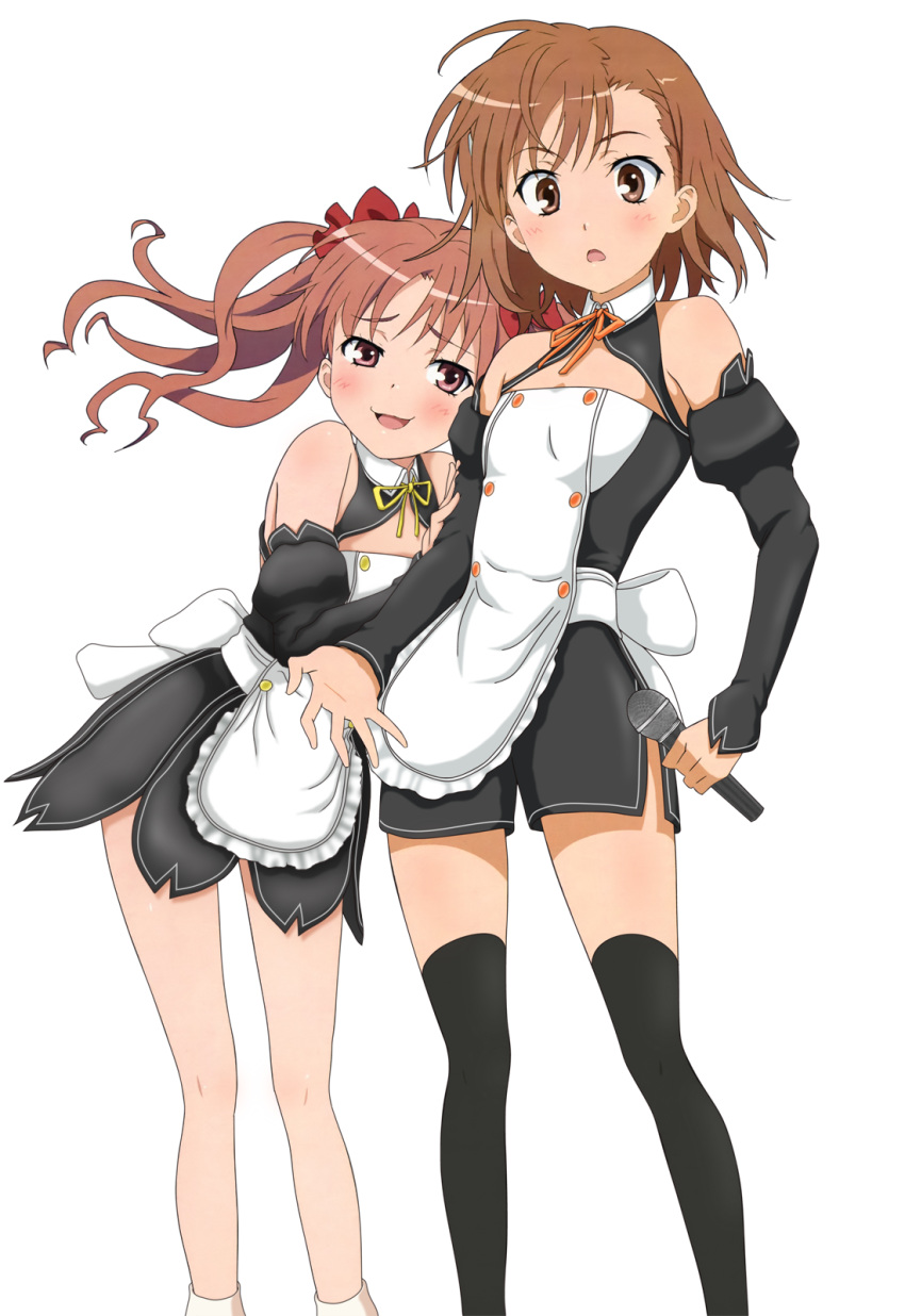 bare_shoulders, black_legwear, blush, brown_eyes, brown_hair, cosplay, dream_c_club, extraction