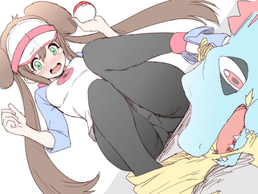 1girl, angelo_(gomahangetsu), aqua_eyes, ass, black_legwear, blush, breasts, brown_hair