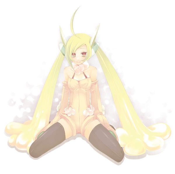 blush, brown_eyes, long_hair, sitting, spread_legs, tanaka_(artist), tanaka_(pixiv), thigh-highs