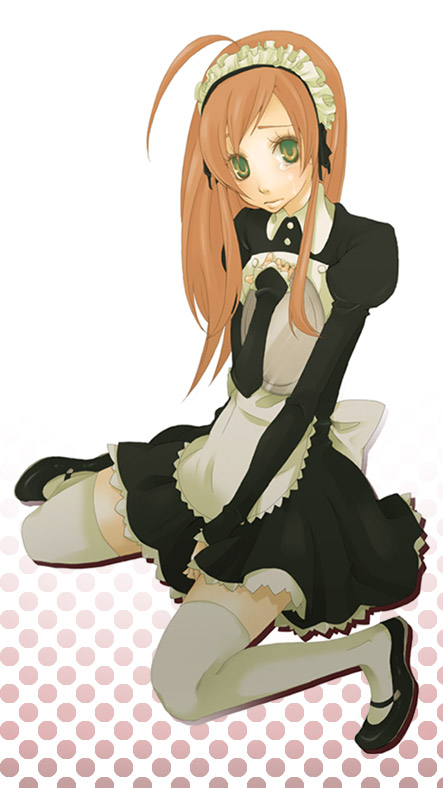 hat, long_hair, maid, sitting, skirt, tanaka_(artist), tanaka_(pixiv), tears