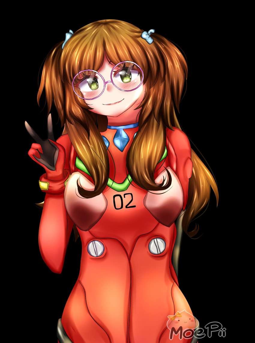 1girl, artist_name, blush, cosplay, crossover, glasses, green_eyes, half_updo