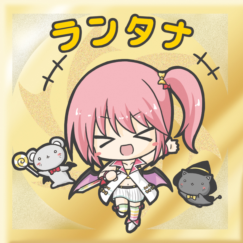 >_<, +++, 1girl, :d, animal, black_headwear, bow, candy