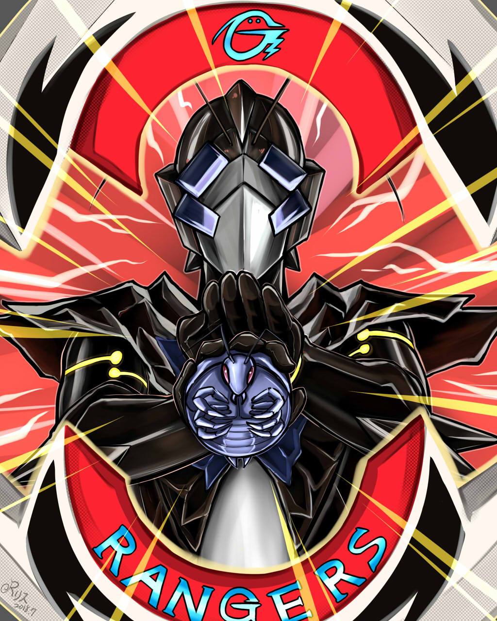 1other, ambiguous_gender, animal, armor, bug, c_ranger_shine_black, cockroach, duel_monster