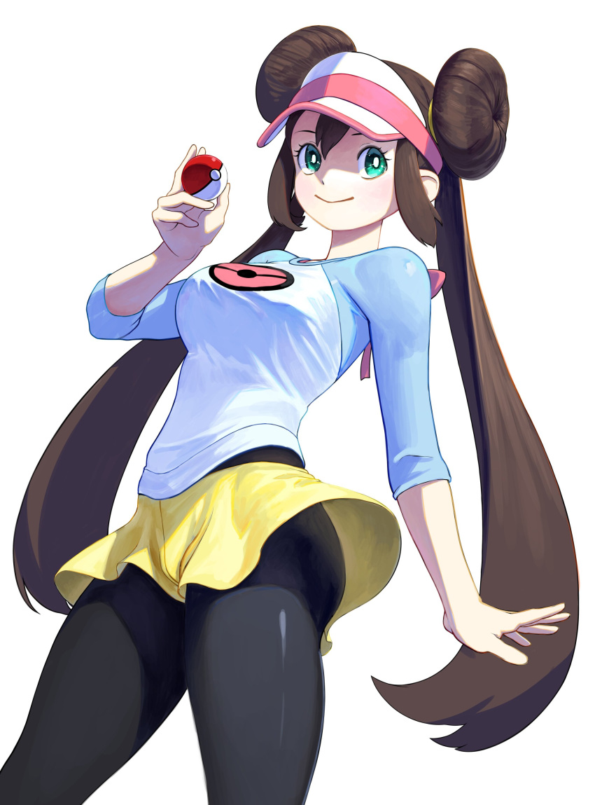 1girl, absurdres, black_legwear, bow, breasts, brown_hair, commentary_request, double_bun