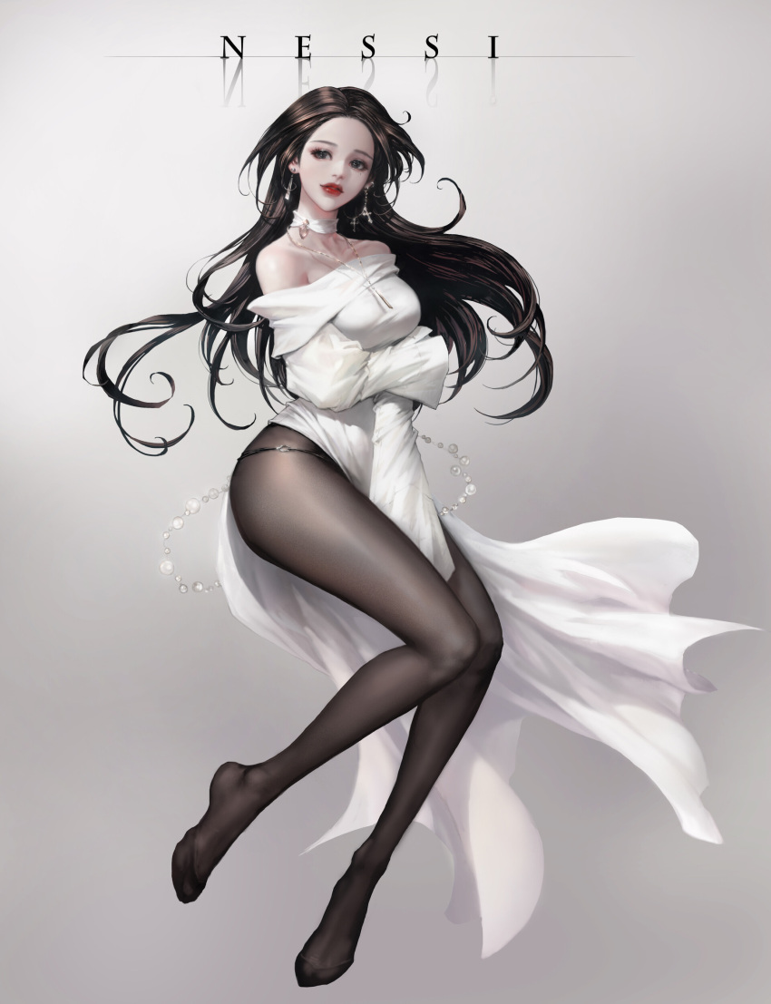 1girl, absurdres, artist_name, ass, bare_shoulders, black_eyes, black_hair, black_panties