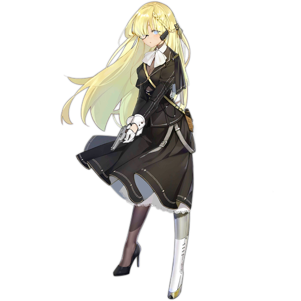 1girl, :o, black_clothes, black_dress, black_footwear, blonde_hair, blue_eyes, braid