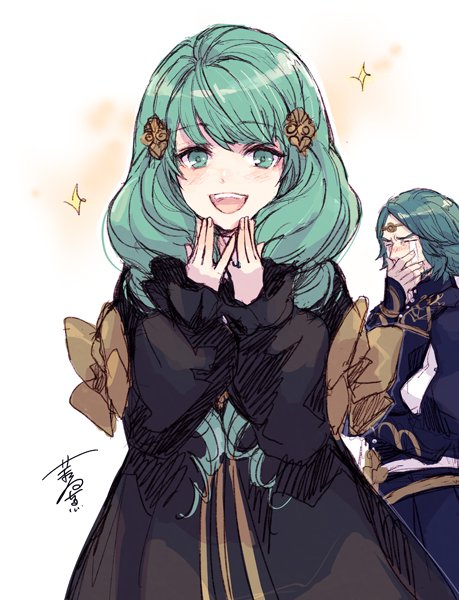1boy, 1girl, bow, brother_and_sister, closed_eyes, crying, fire_emblem, fire_emblem:_three_houses