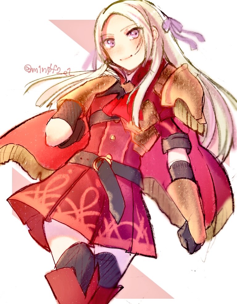 1girl, armor, axe, blonde_hair, blue_eyes, blush, cape, edelgard_von_hresvelg