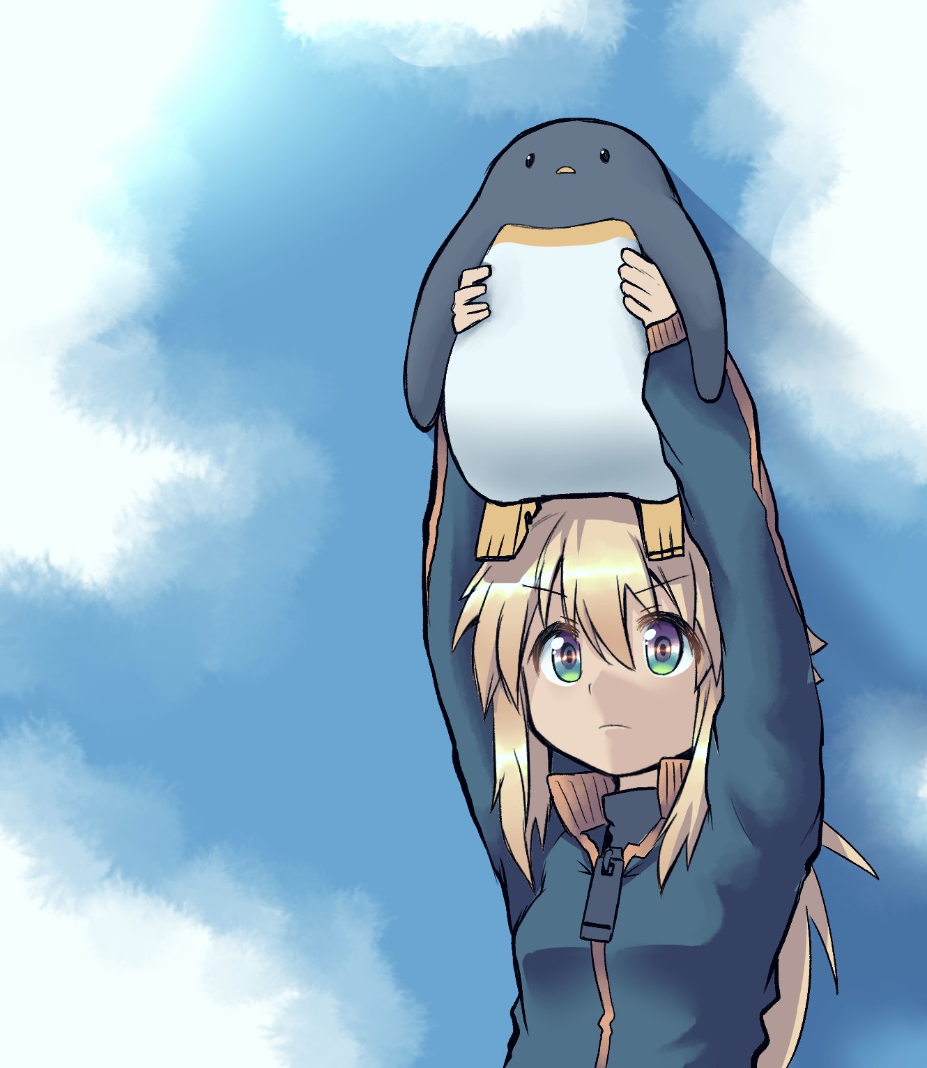 1girl, 1other, ahoge, angry, animal, bird, disney, highres