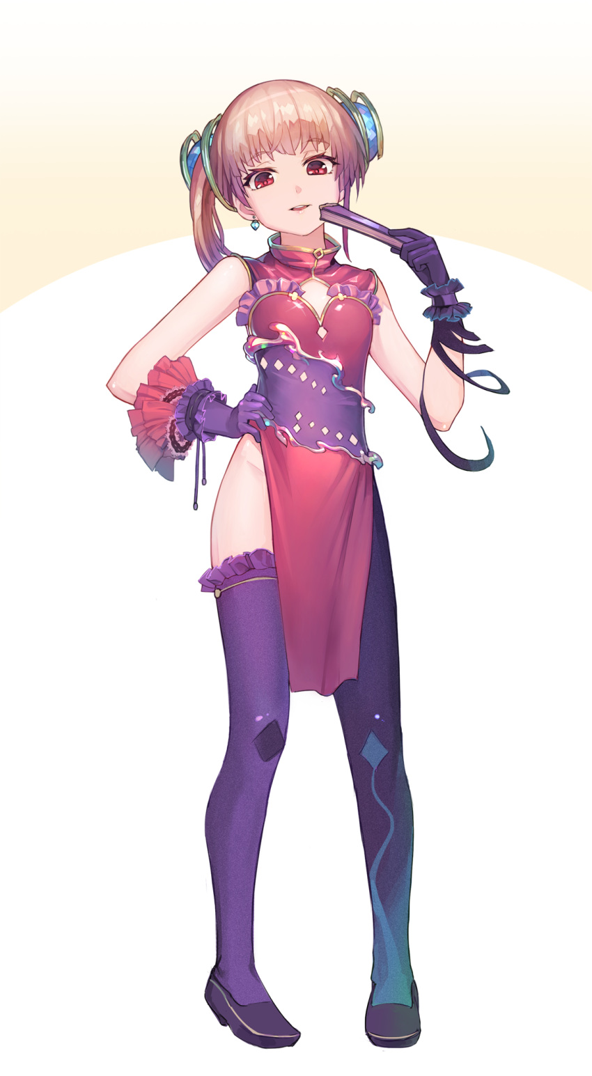1girl, alternate_costume, atelier_(series), atelier_lydie_&amp;_suelle, china_dress, chinese_clothes, dress, earrings