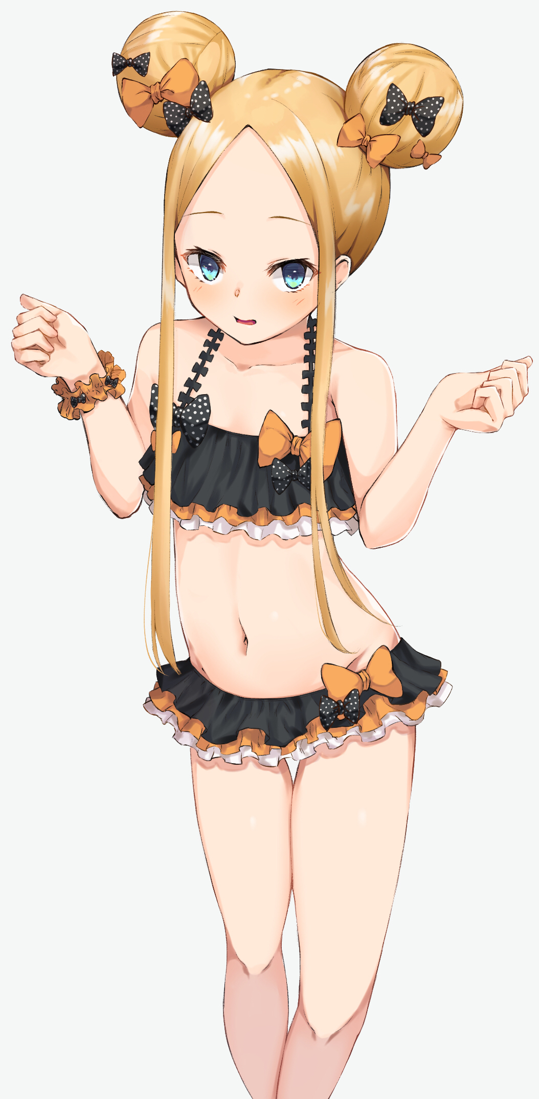 1girl, abigail_williams_(fate/grand_order), bangs, bao_(s_888), bare_shoulders, bikini, black_bikini, black_bow