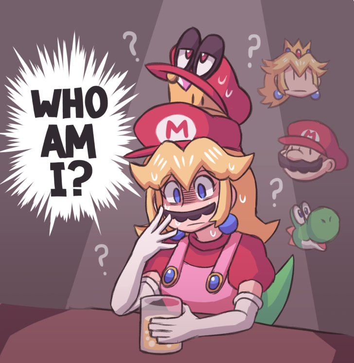 1girl, ?, ayyk92, confused, cup, drinking_glass, elbow_gloves, empty_eyes