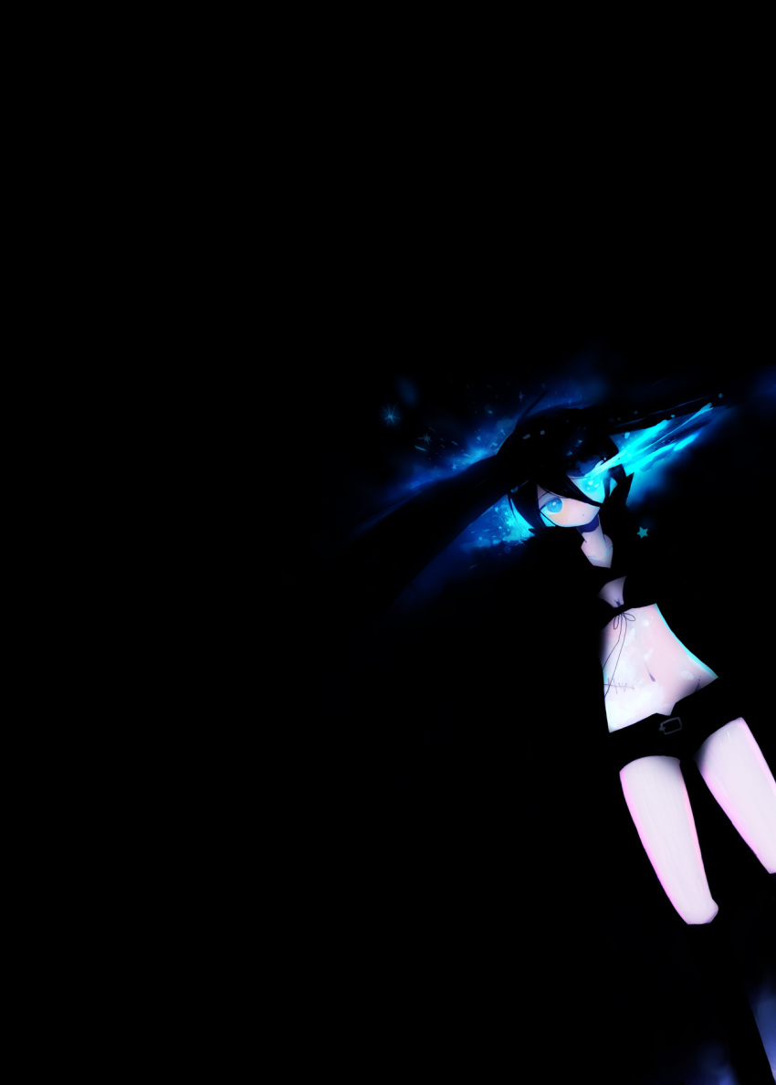 black_hair, black_rock_shooter, black_rock_shooter_(character), blue_eyes, hatsune_miku, highres, kitsuta, kizuta
