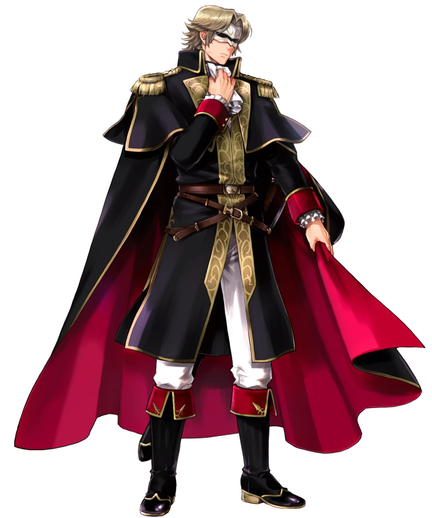 1boy, belt, blonde_hair, boots, camus_(fire_emblem), cape, epaulettes, fire_emblem