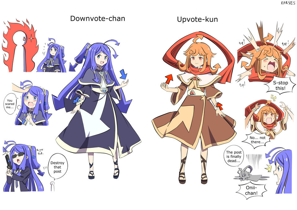 >_<, 2girls, ahoge, arrow, blue_dress, blue_footwear, blue_hair, brown_dress