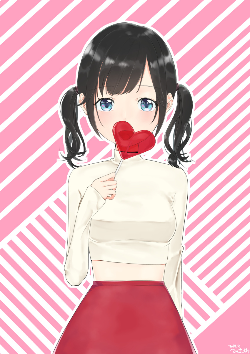 1girl, absurdres, bangs, black_hair, blue_eyes, blush, breasts, commentary_request