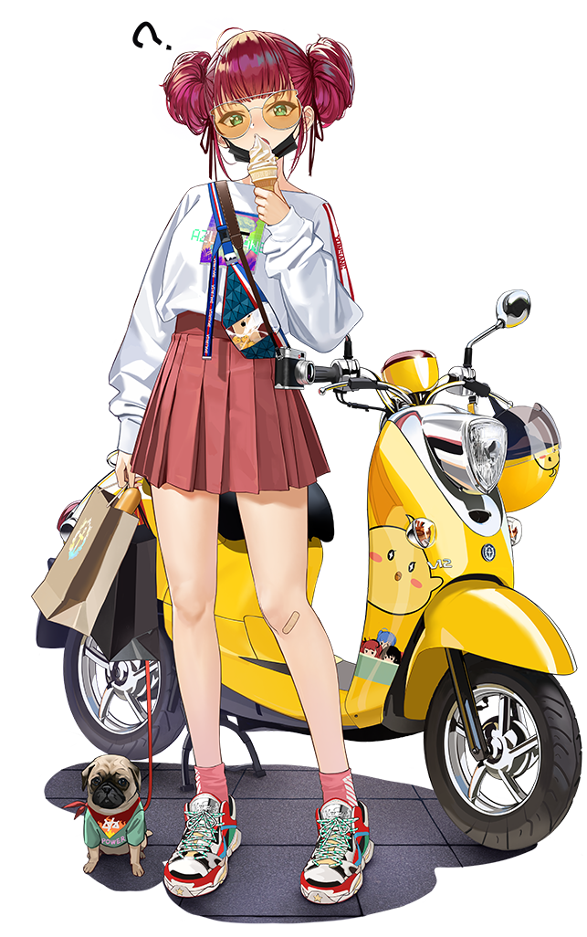 1girl, ?, alternate_costume, animal, azur_lane, bag, bandaid, bandaid_on_knee
