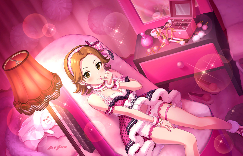 blush, brown_eyes, brown_hair, dress, idolmaster_cinderella_girls_starlight_stage, ohta_yuu, short_hair, smile